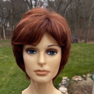 Estetica Amber Feather Cut Short Synthetic Hair‎ Wig Dark Auburn Red RH311